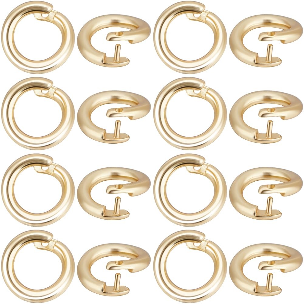 50Pcs 18K Gold Plated Locking Jump Rings for Jewelry Making