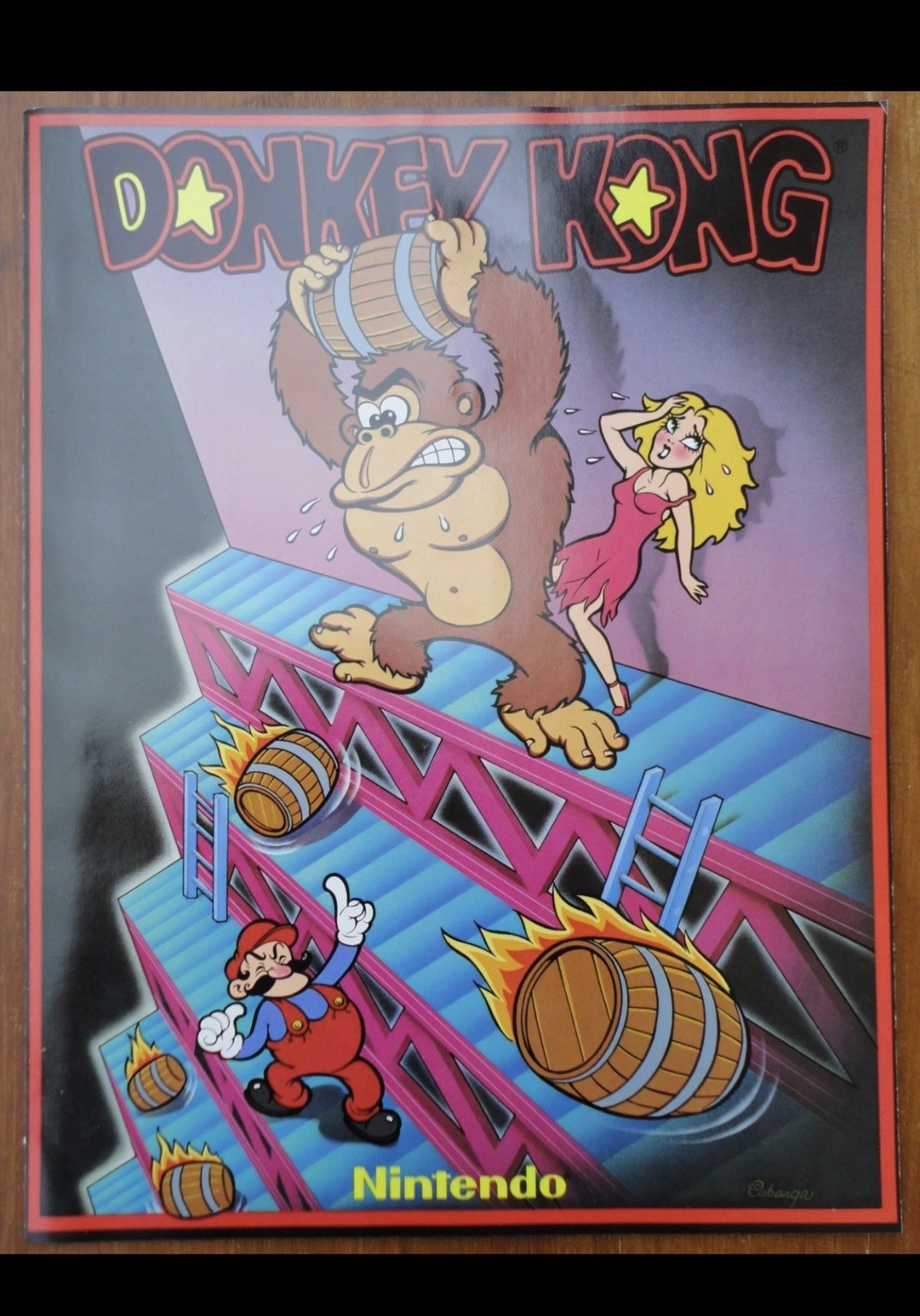 Original 1981 Nintendo Donkey Kong Arcade Flyer First MARIO Name Appearance MINT