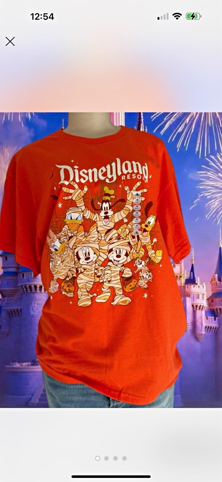 Disneyland Resort Halloween Adult Orange T-Shirt Mickey Minnie Donald