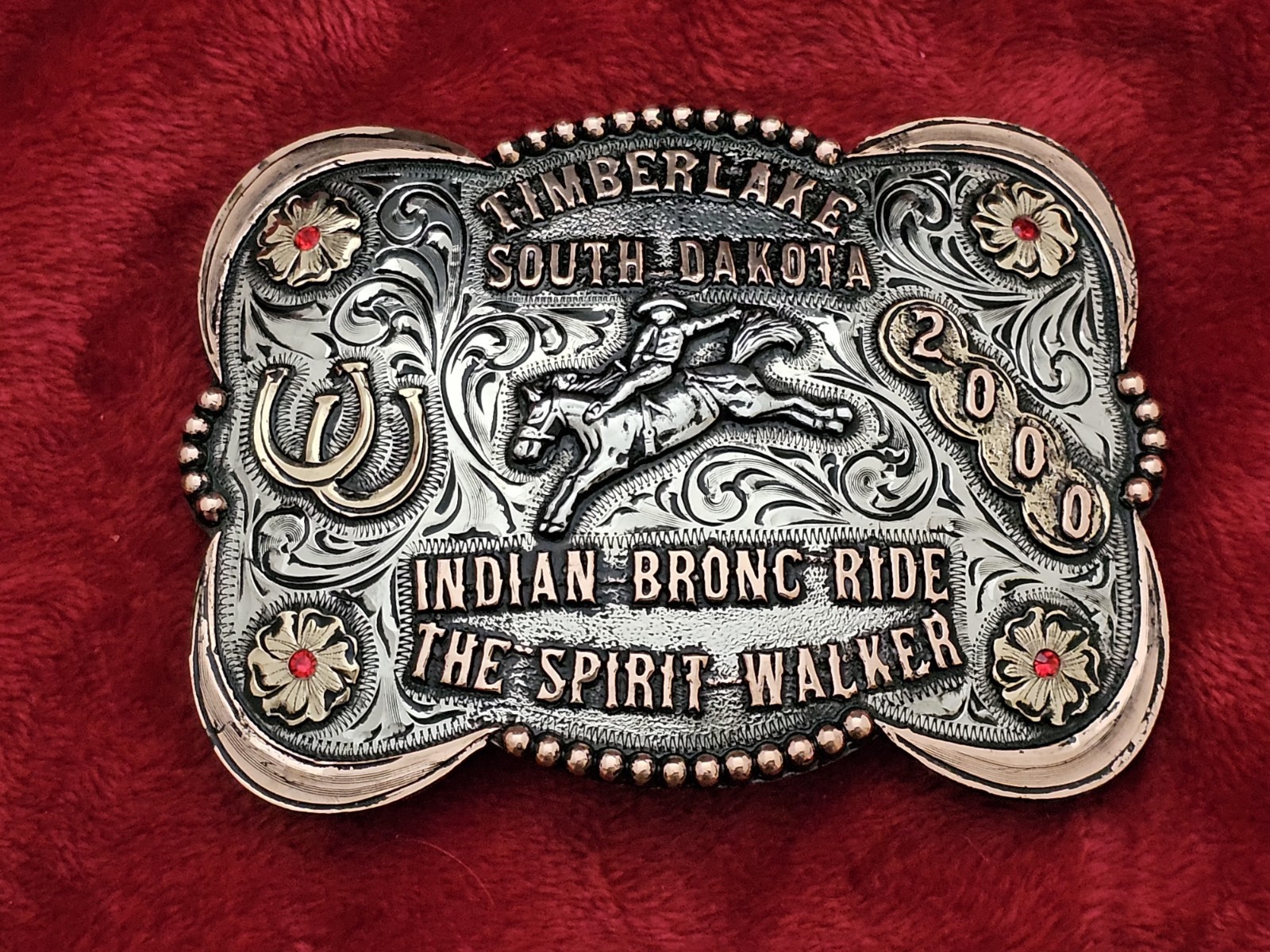 X~Treme Bronc Riding☆2000☆RODEO CHAMPION TROPHY BUCKLE☆Timberlake S.D.☆Rare☆204