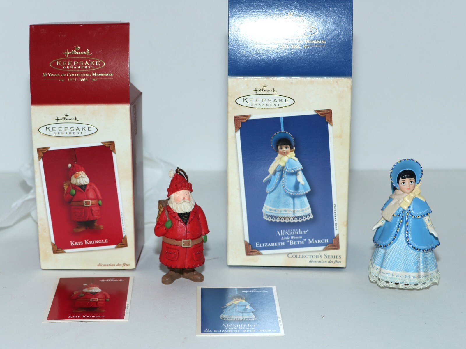 Hallmark Keepsake Ornaments, 2 each, Kris Kringle and Elizabeth March