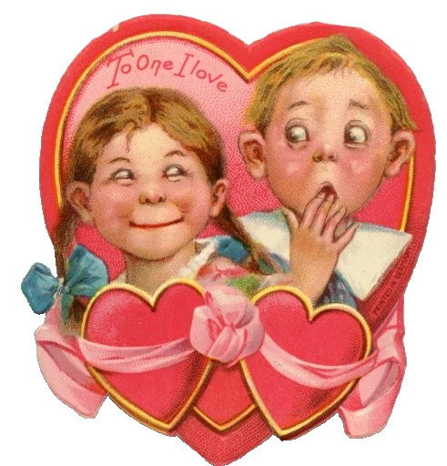 Vintage Frances Brundage Die Cut Valentine Cute Kids One I Love Germany   c1910s