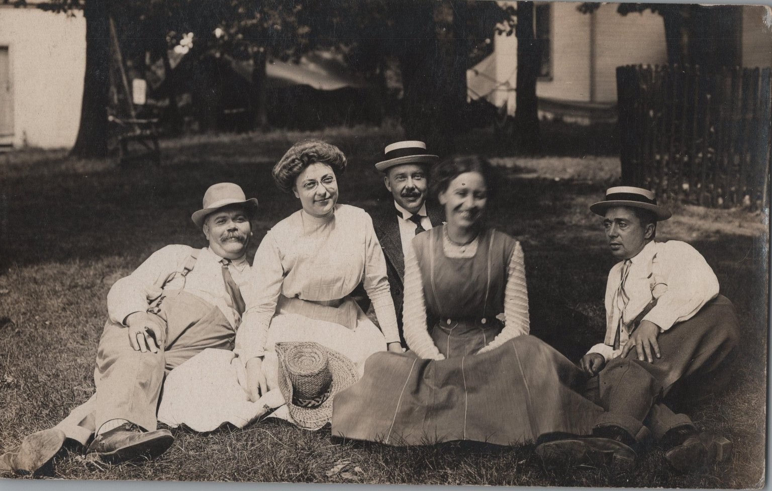 Racine WI Family Picinic Portrait Postcard c1910s Real Photo RPPC Posted
