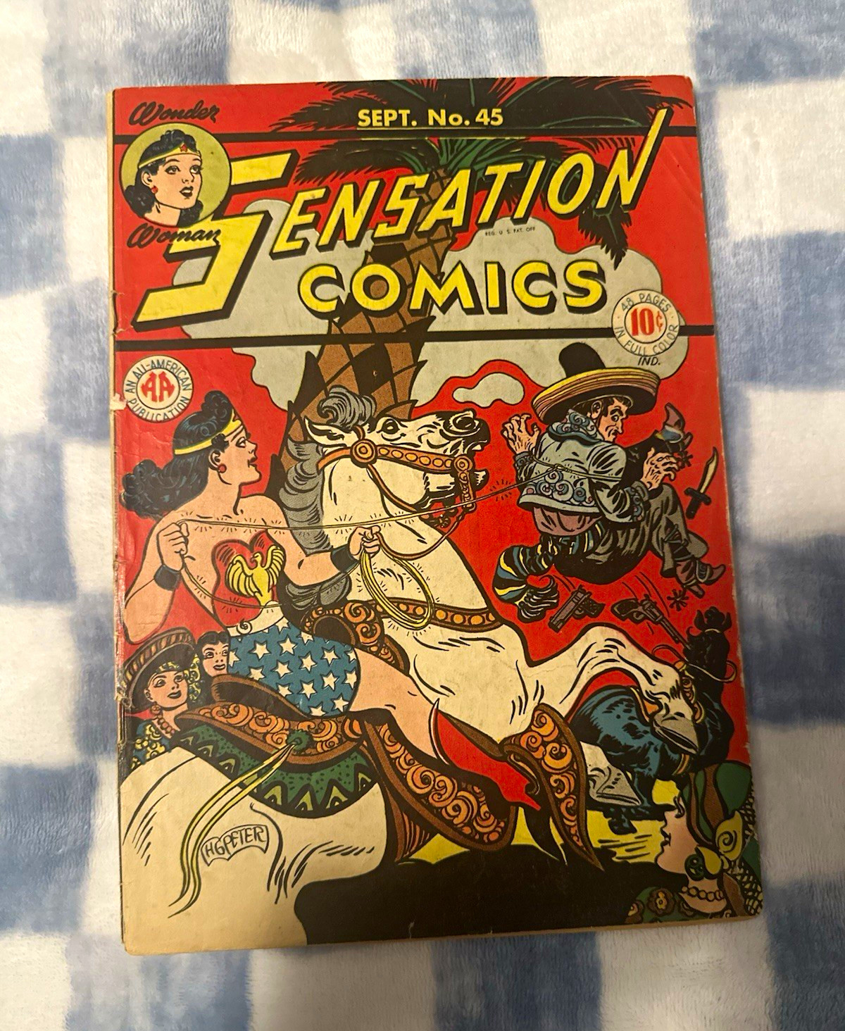 Sensation Comics #45 Sept 1945 Wonder Woman Golden Age J.R. Charles Moulton Sensation Comics #45 Sept 1945 Wonder Woman Golden Age J.R. Charles Moulton