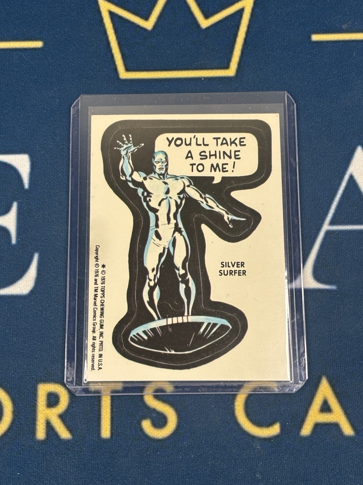 1976 Topps Marvel Silver Surfer Vintage Sticker Card You'll Take A Shine To Me