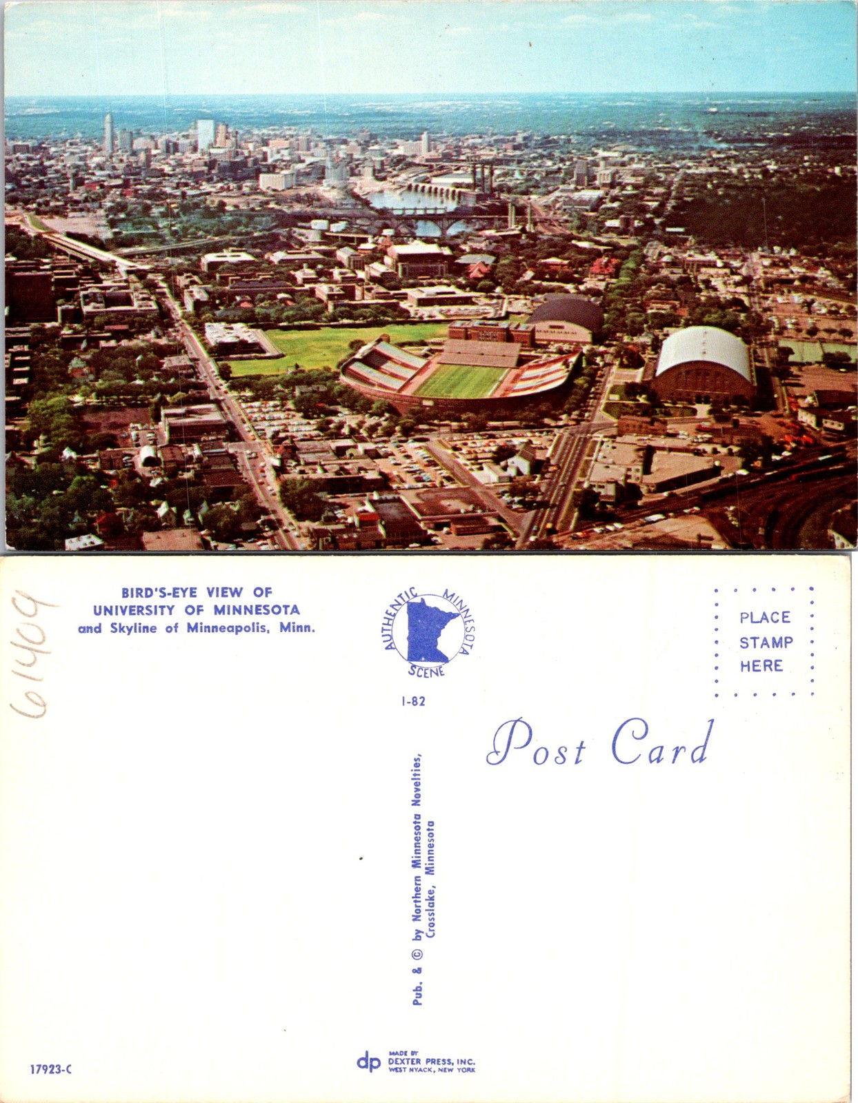 Minneapolis MN Bird\'s Eye View Of University Of Minnesota Postcard 61409