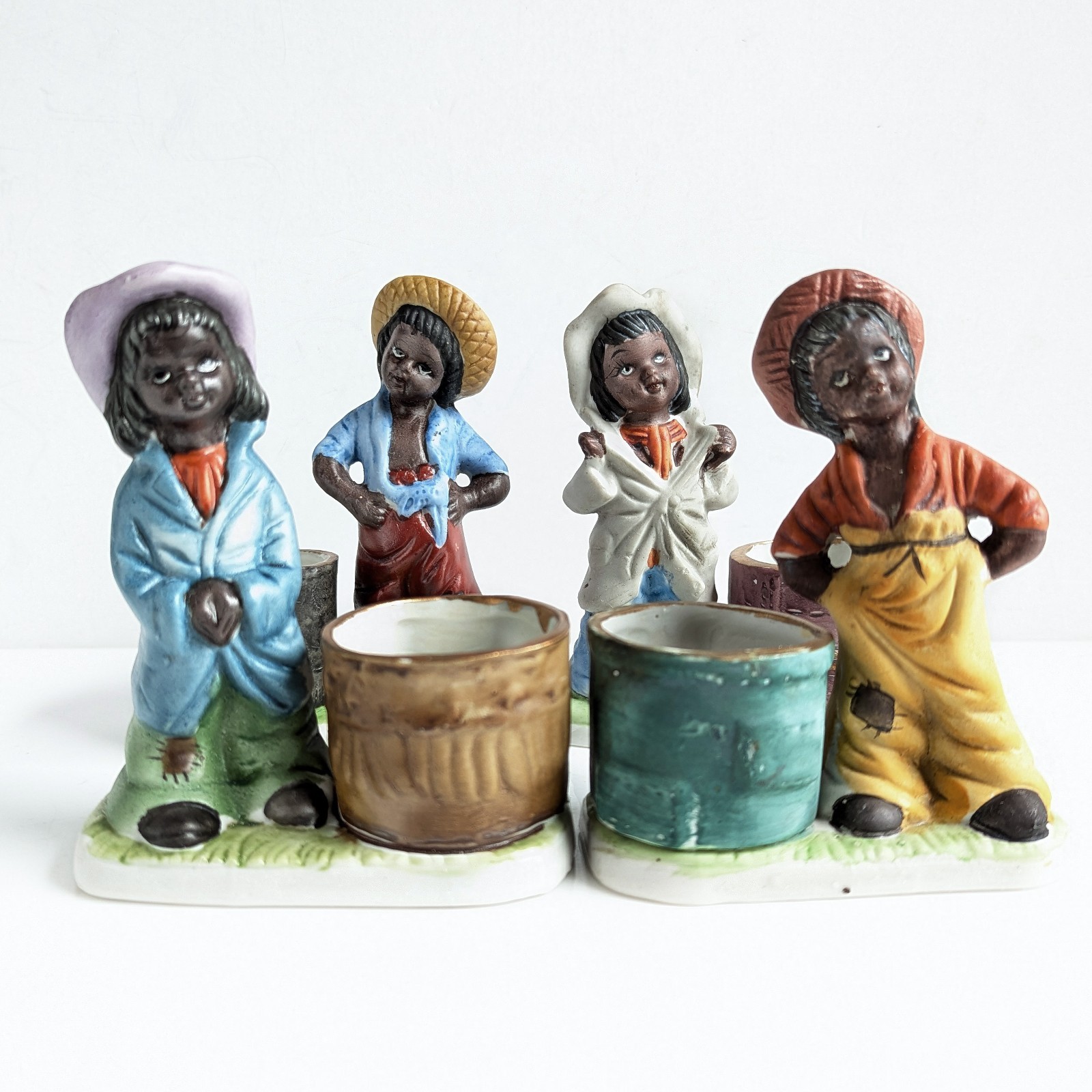 TAWNY TOTS Vintage 1978 Set of 4 Candle or Trinket Holders Excellent Condition