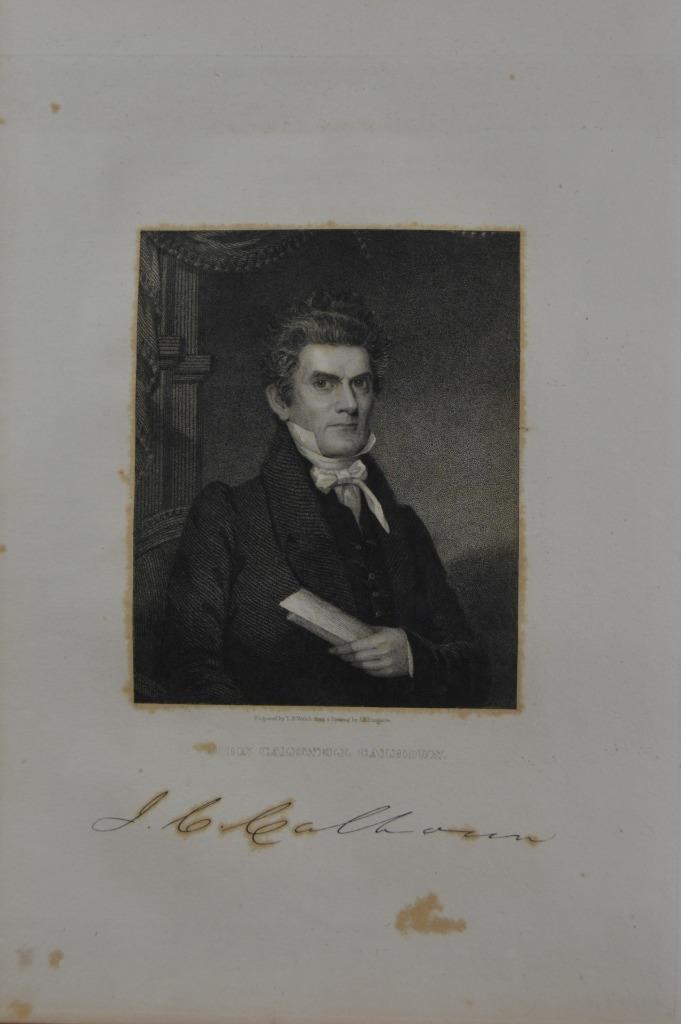 Antique Vice President John C Calhoun South Carolina 1834 Engraving Art