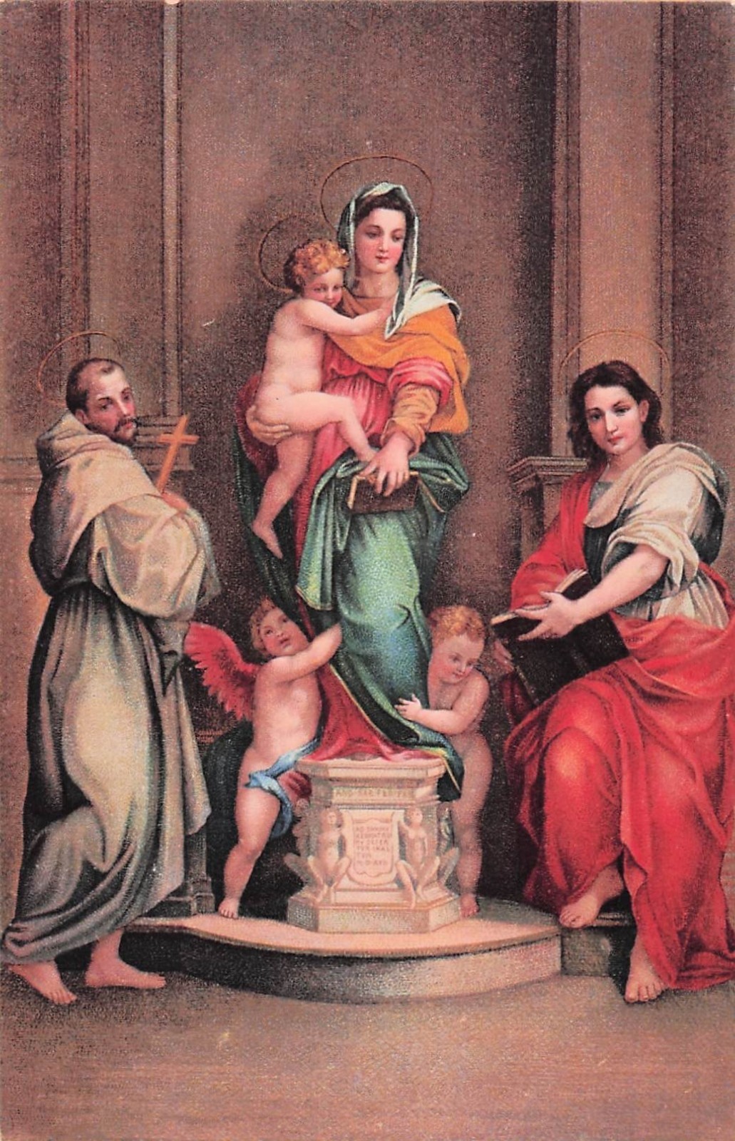 Postcard Vintage (3) ITA/FRA Madonna,Jesus,Saints by Masters(3-#\'s,3-UP) (#505)