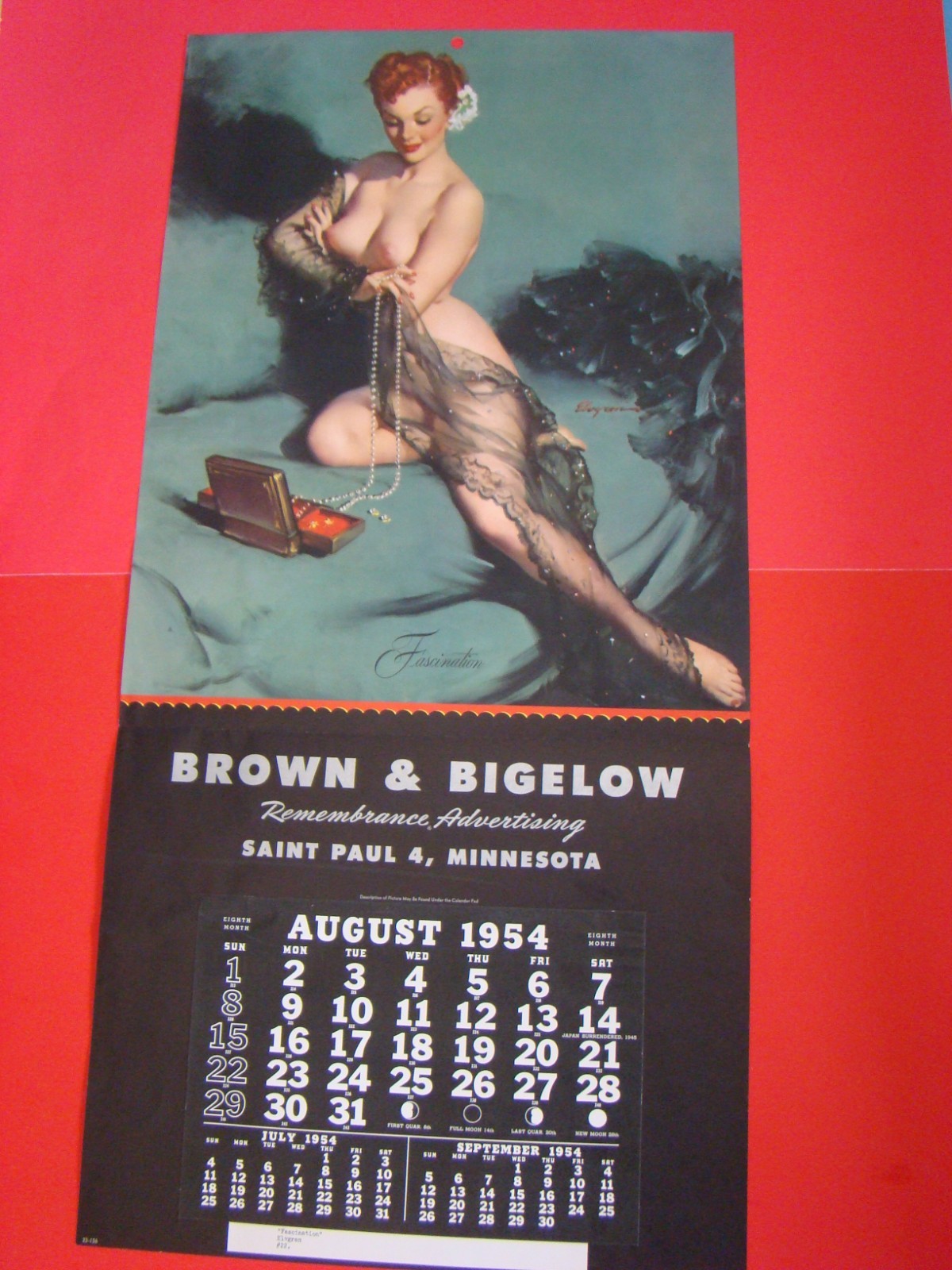 Extremely Fine--Mint       Elvgren      Vintage Sample Pin Up Calendar
