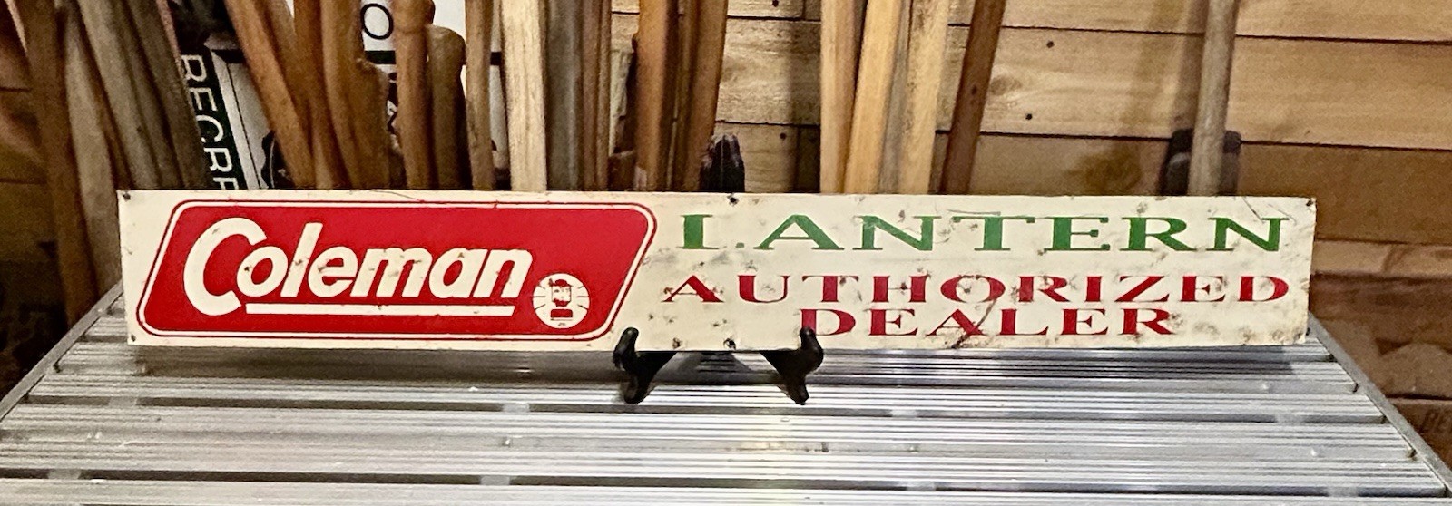 Vintage Coleman Lanterns Authorized Dealer Metal Sign 34” X 4.5”