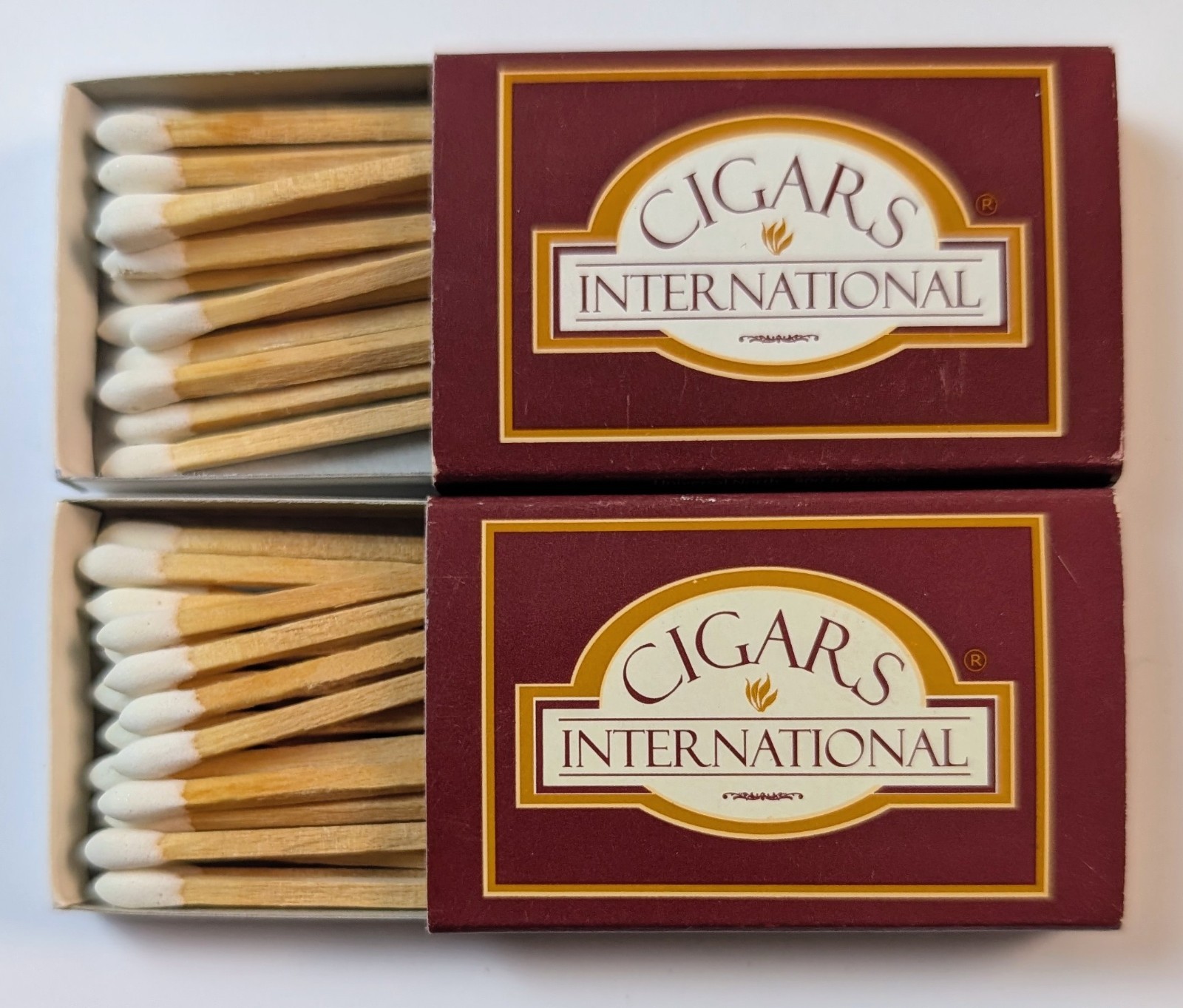 Cigars International Bethlehem PA Matches Lot of 2 Advertising Matchboxes