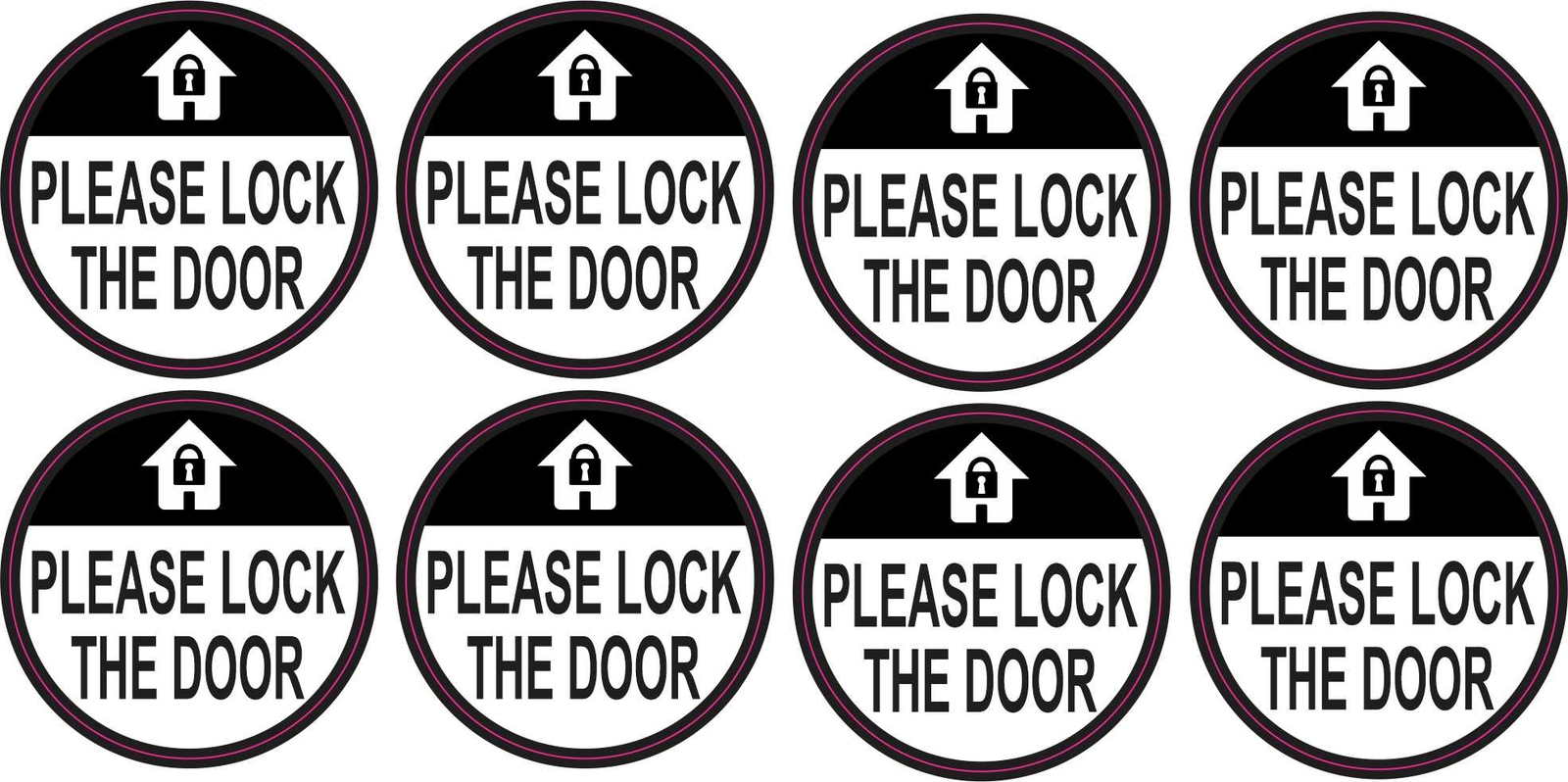 1.5in x 1.5in Please Lock the Door Vinyl Stickers Car Truck Vehicle Bumper Decal