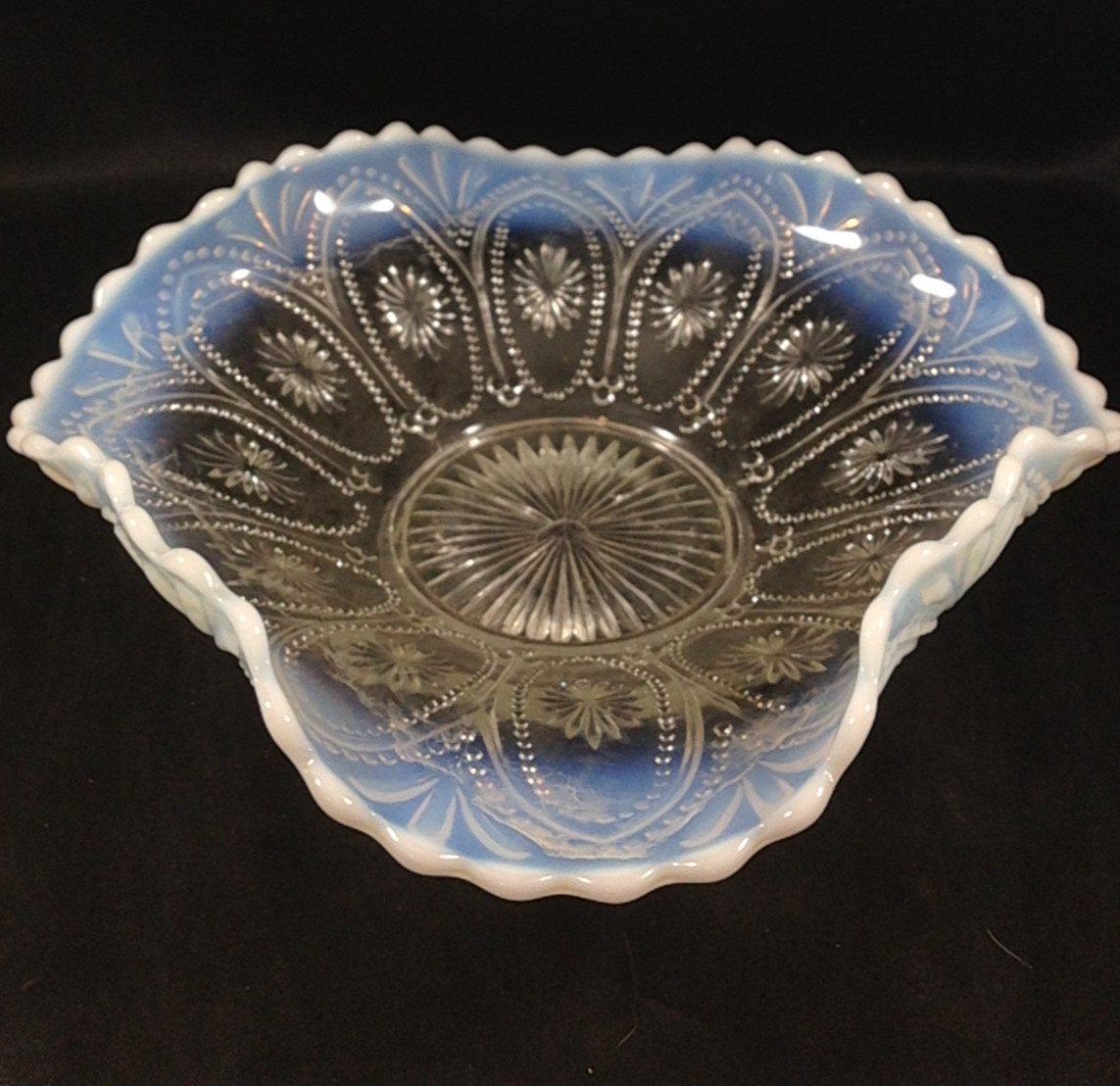 Northwood Opalescent Spokes and Wheels Fluted 7-1/2