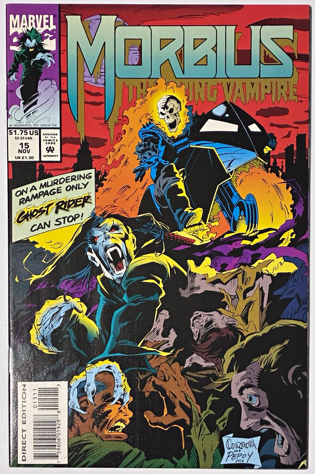 Buy 2 Get 2 Free CHECK PROMO Morbius The Living Vampire #15 1993 NM Ghost Rider