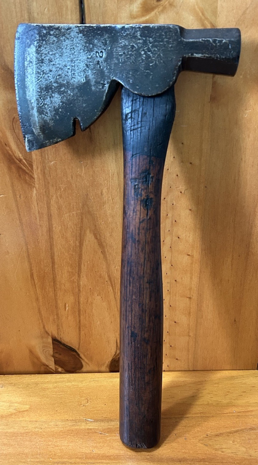 Antique HAMMOND HATCHET 2 Woodworking Tools GREAT AGED WOOD GRAIN