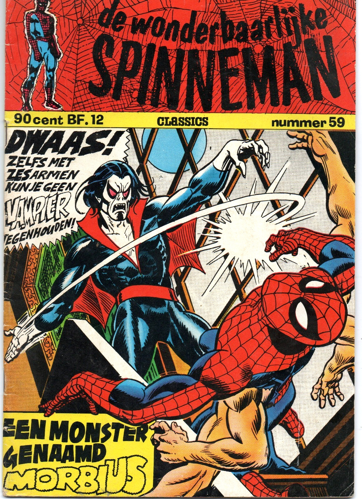 De Wonderbaarlijke Spinneman 59 1972 Dutch Spider-Man Bronze Age comic book 6.0