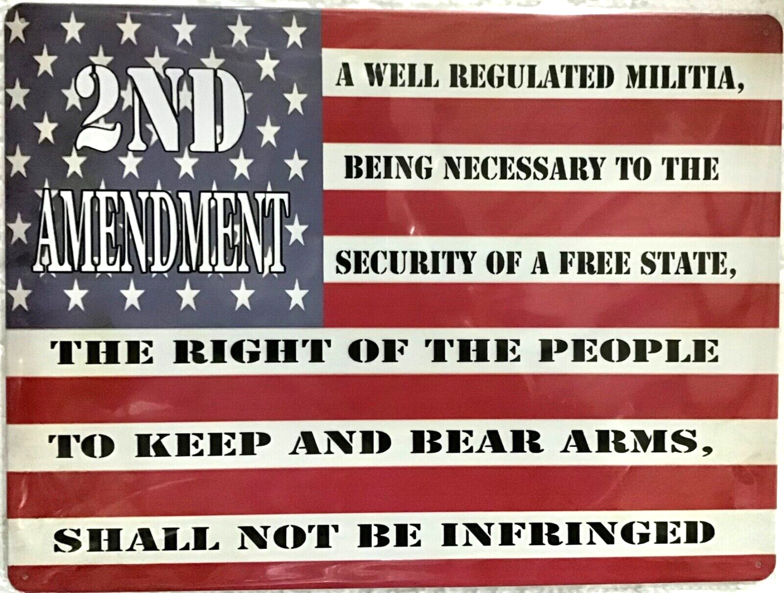 FREE SHIPPING BUY or make OFFER B4 it’s SOLD 2nd Amendment 12x16 TIN SIGN #22