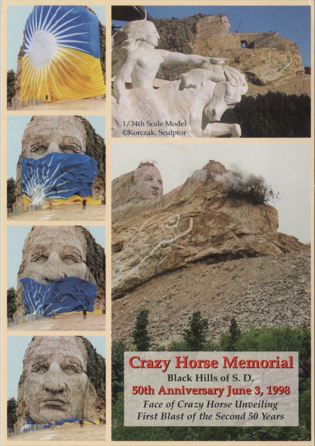 Korczak\'s Heritage, Inc. Crazy Horse Memorial 50th Anniversary 1999 postcard