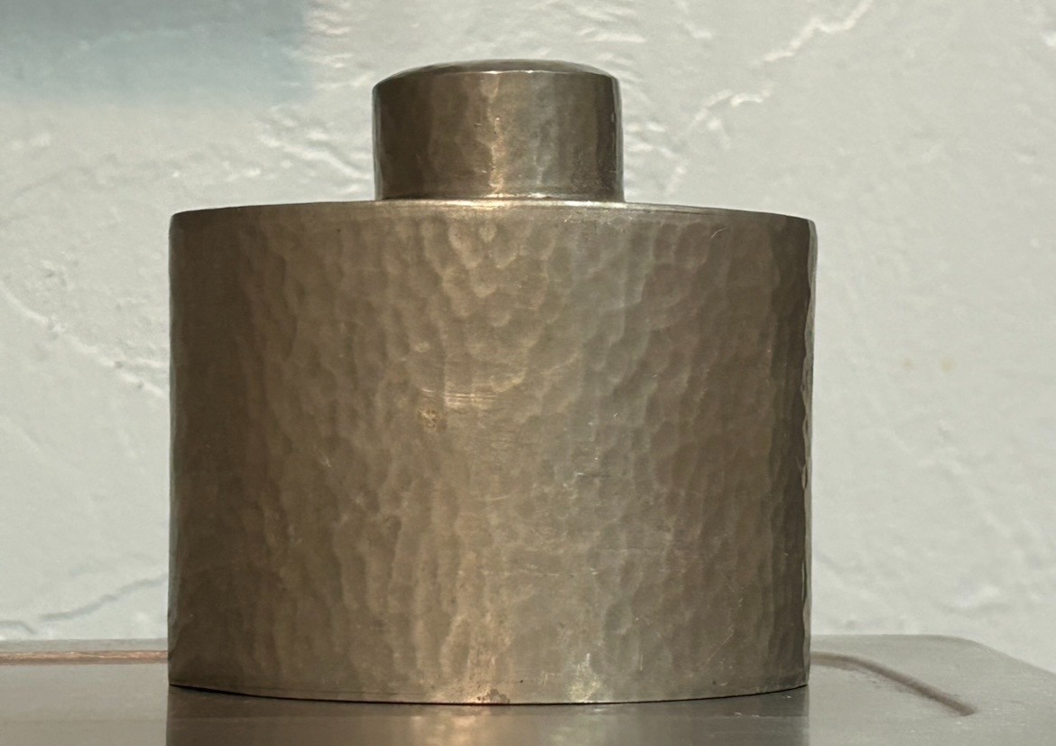 Rare Antique Liberty & Co. Tudric Hand-Hammered Pewter Tea Caddy, model 0614 Rare Antique Liberty & Co. Tudric Hand-Hammered Pewter Tea Caddy, model 0614
