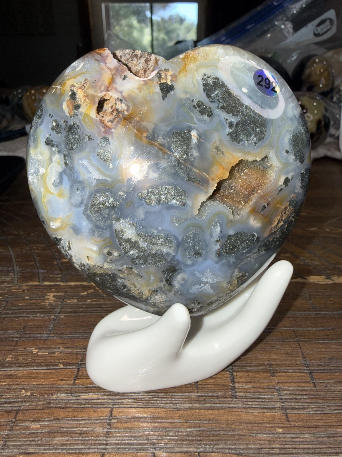 Gorgeous Large Marcasite Heart with Drusy