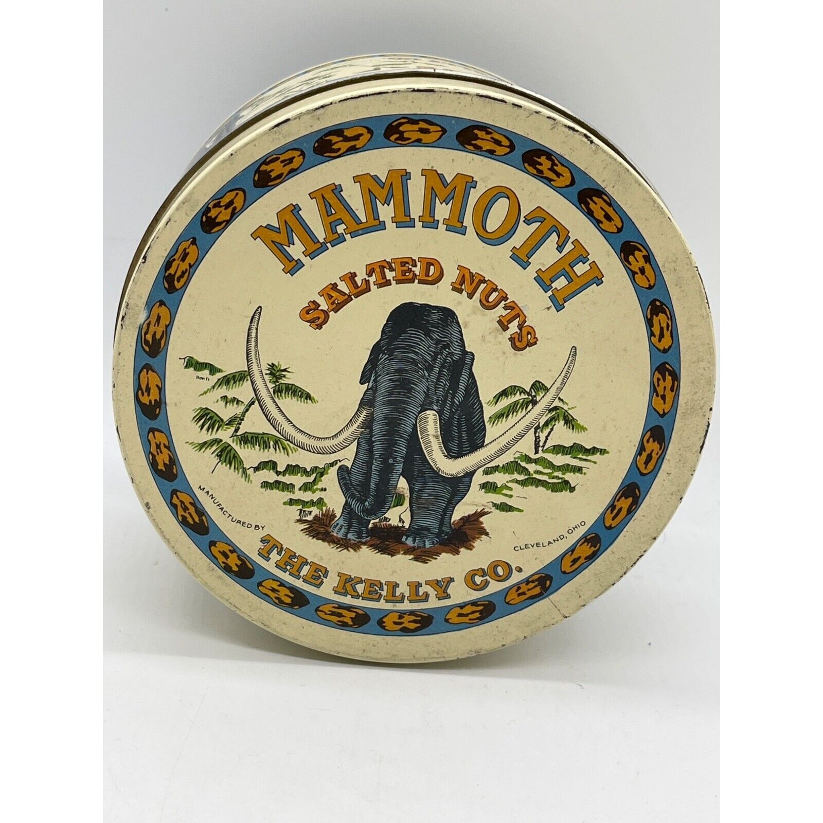 Vintage Mammoth Salted Nuts Tin The Kelly Co Cleveland Ohio
