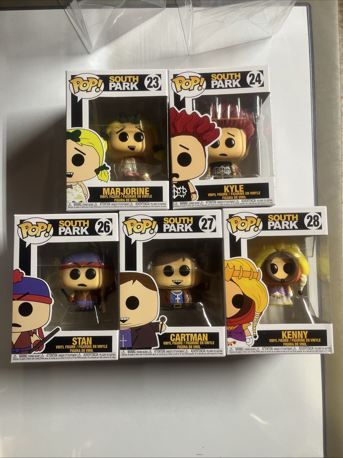 Funko Pop Vinyl South Park Marjorine #23 Kyle #24 Stan #26 Cartman #27 Kenny #28