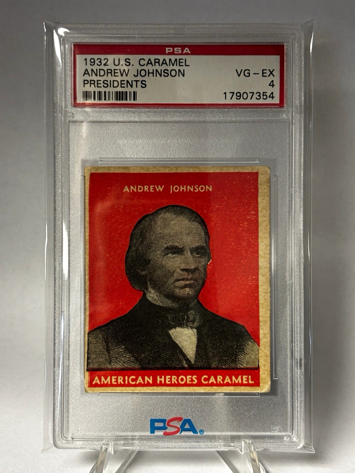 1932 U.S. Caramel Presidents Andrew Johnson #4 PSA 4 American Caramel 