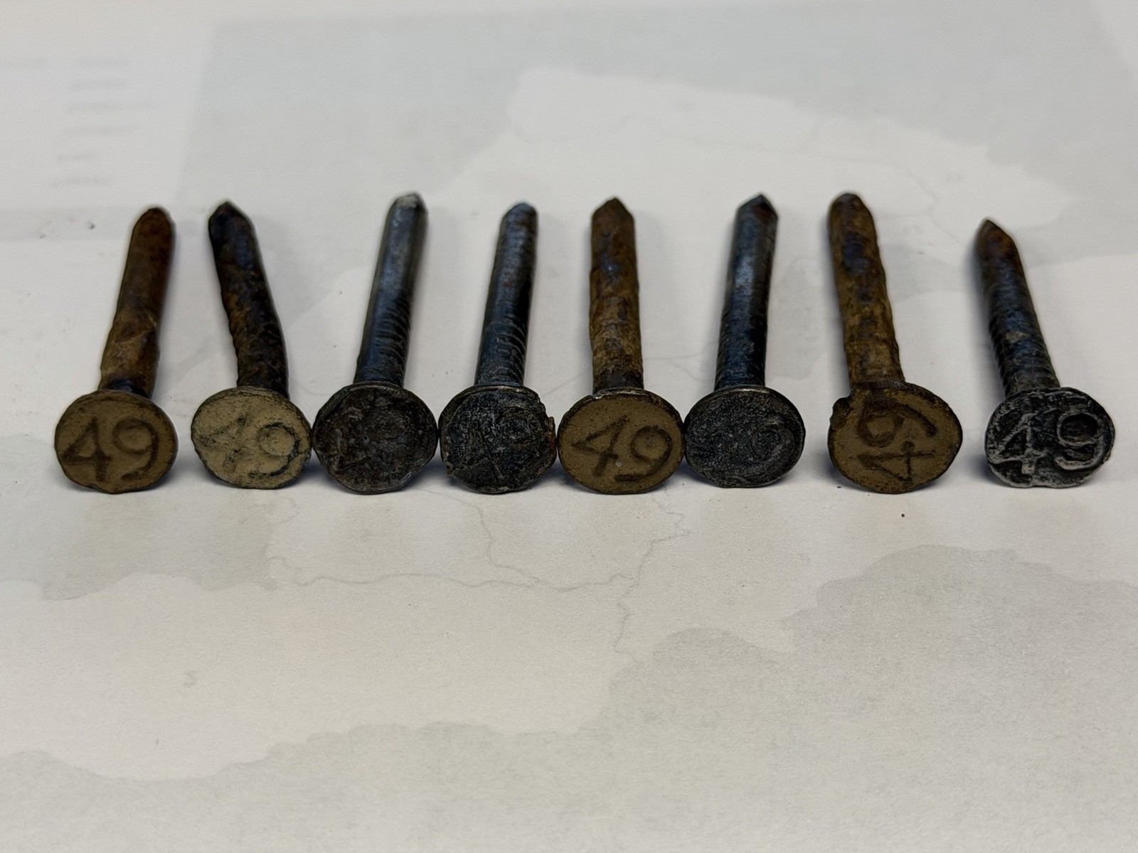 Railroad Date Nail 1949 Lot Of 8 Rare 