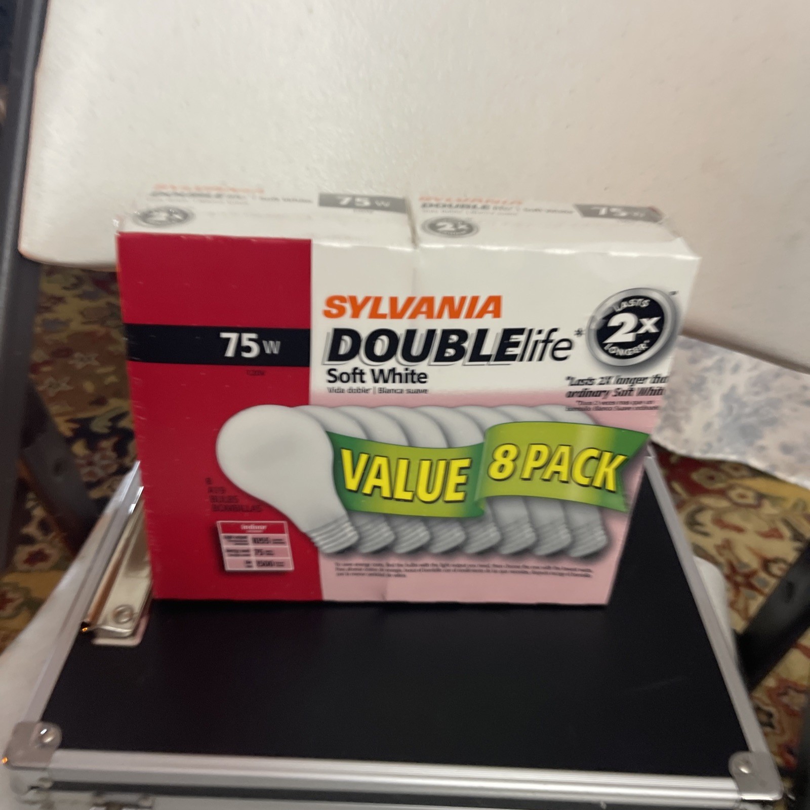 8 Pack Sylvania 75W Soft White Double Life A19 Light Bulbs New Sealed