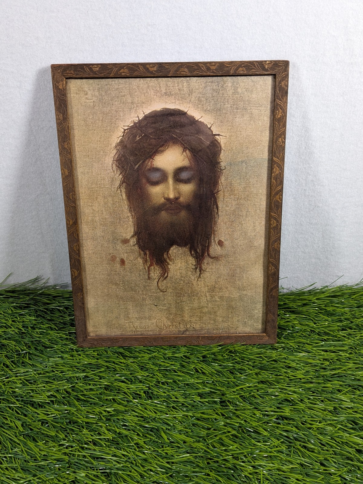Gabriel Max Veronica’s Veil Jesus Christus Framed Print Optical Illusion 1874