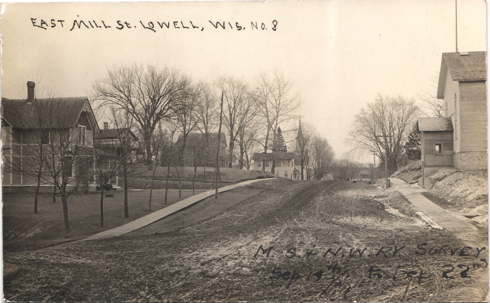 E MILL STREET lowell wi c1910 postcard wisconsin real photo rppc historic