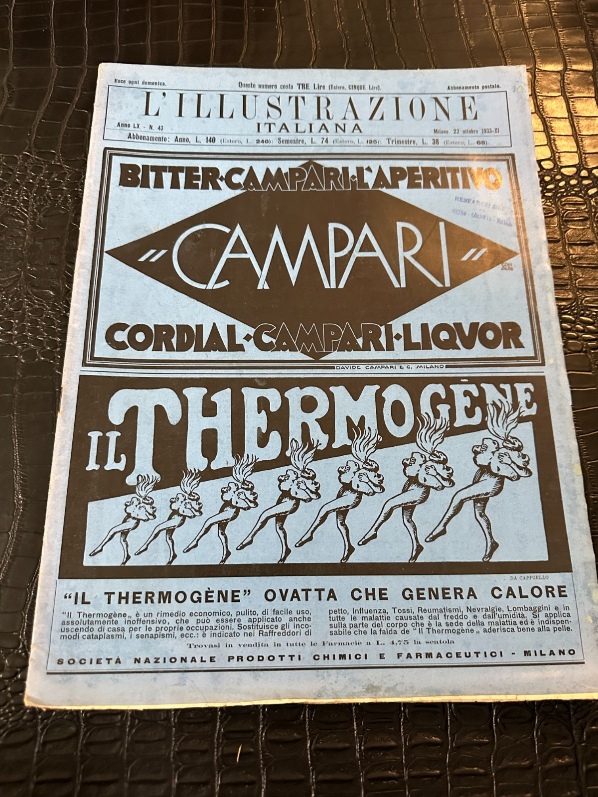 OCTOBER 22 1933 L\'ILLUSTRAZIONE ITALIANA foreign magazine