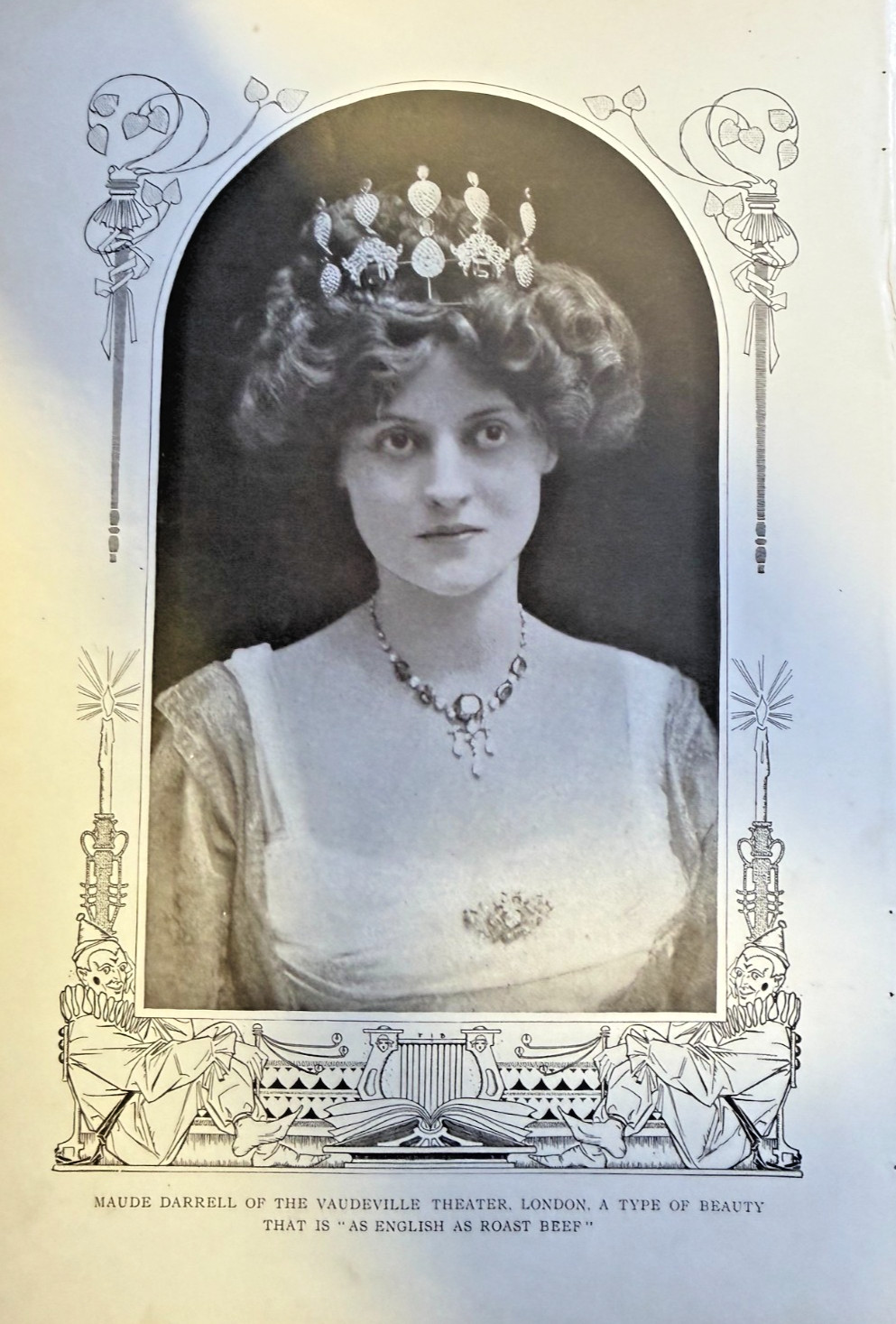 1907 Vintage Magazine Illustration Maude Darrell London Vaudeville Theatre