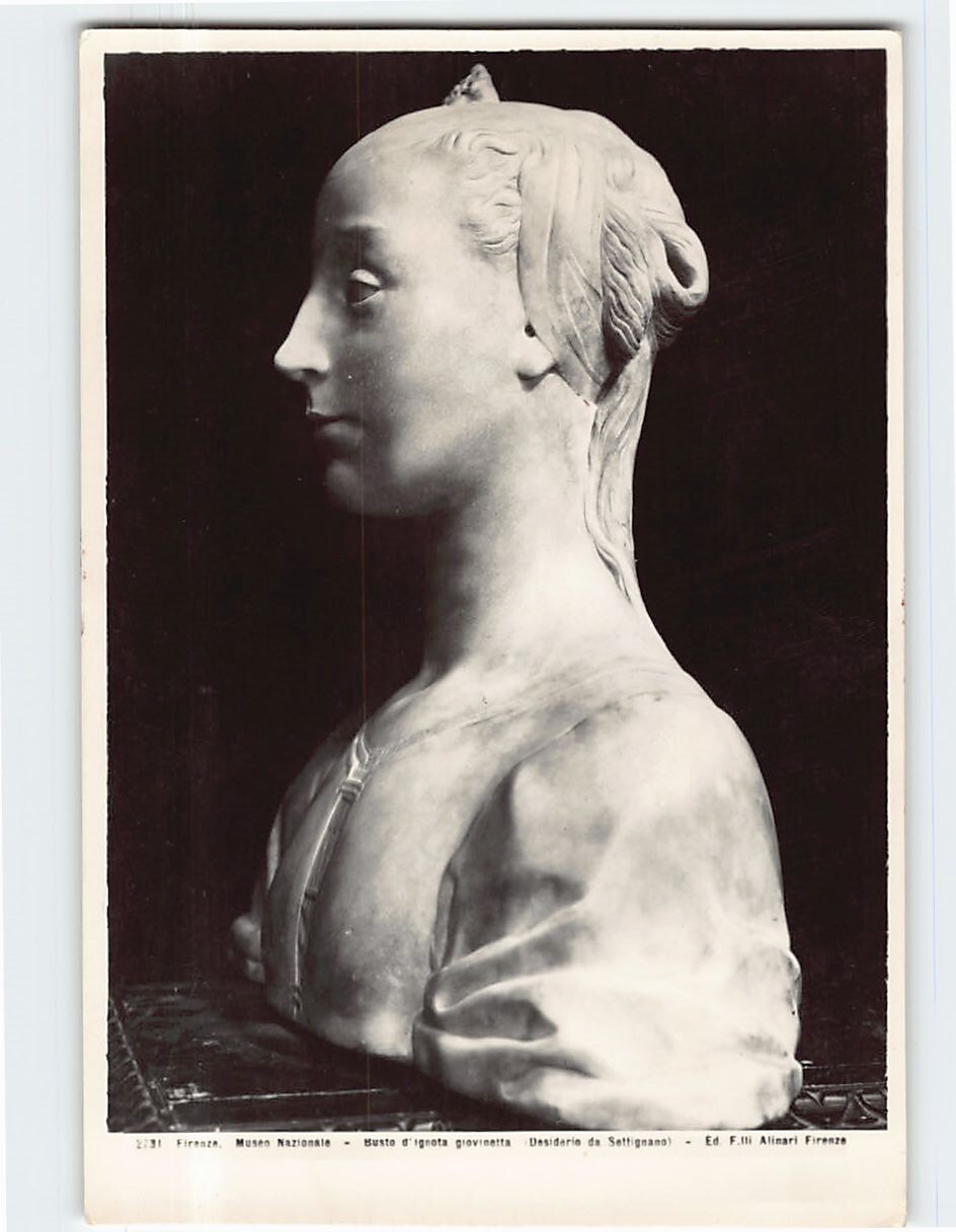 Postcard Busto d\'Ignota giovinetta, Museo Nazionale, Florence, Italy