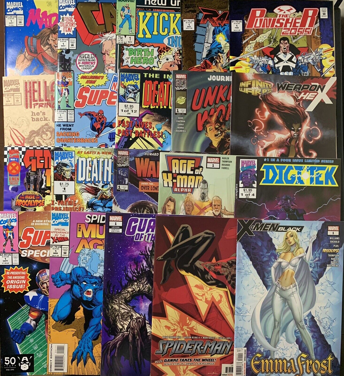 Marvel #1s Comic Lot 1 (20 Books) Miles Morales Spider-Man X-Men Punisher 2099