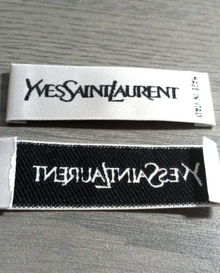 ONE YSL Yves Saint Laurent clothes Label tag replacement  label 2 1/4