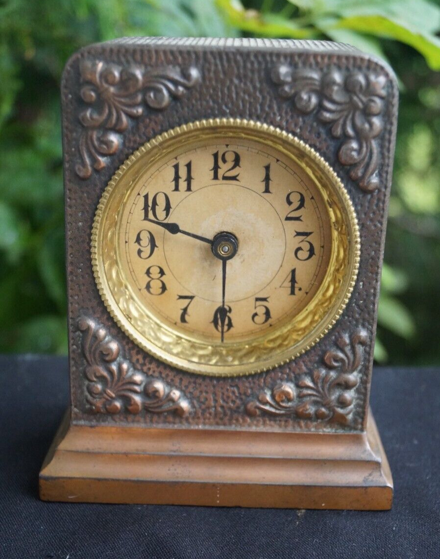 Antique 1906 - 1915 Cast Iron Alarm Clock - VIDEO - RUNS - UNIQUE - MUST SEE
