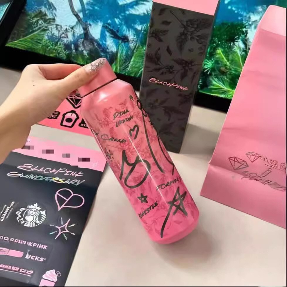 New Blackpink x Starbucks Stainless Steel Vacuum Cup Thermos with Gift Box HOT