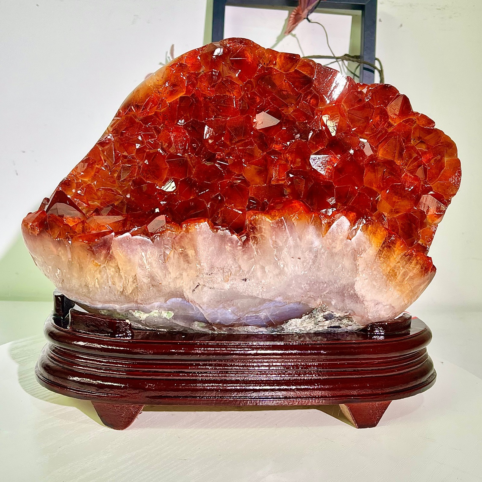 21.69lb Natural citrine geode quartz cluster crystal Cathedrals specimen Healing