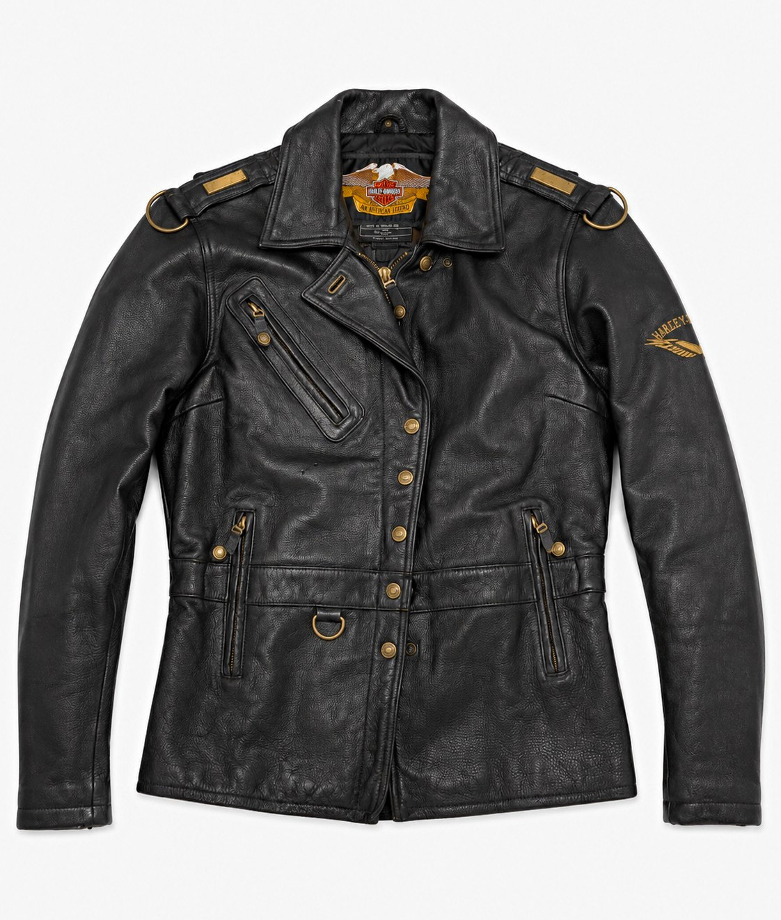 Harley-Davidson Women’s Genuine Leather Motorcycle Jacket Black Size M – America