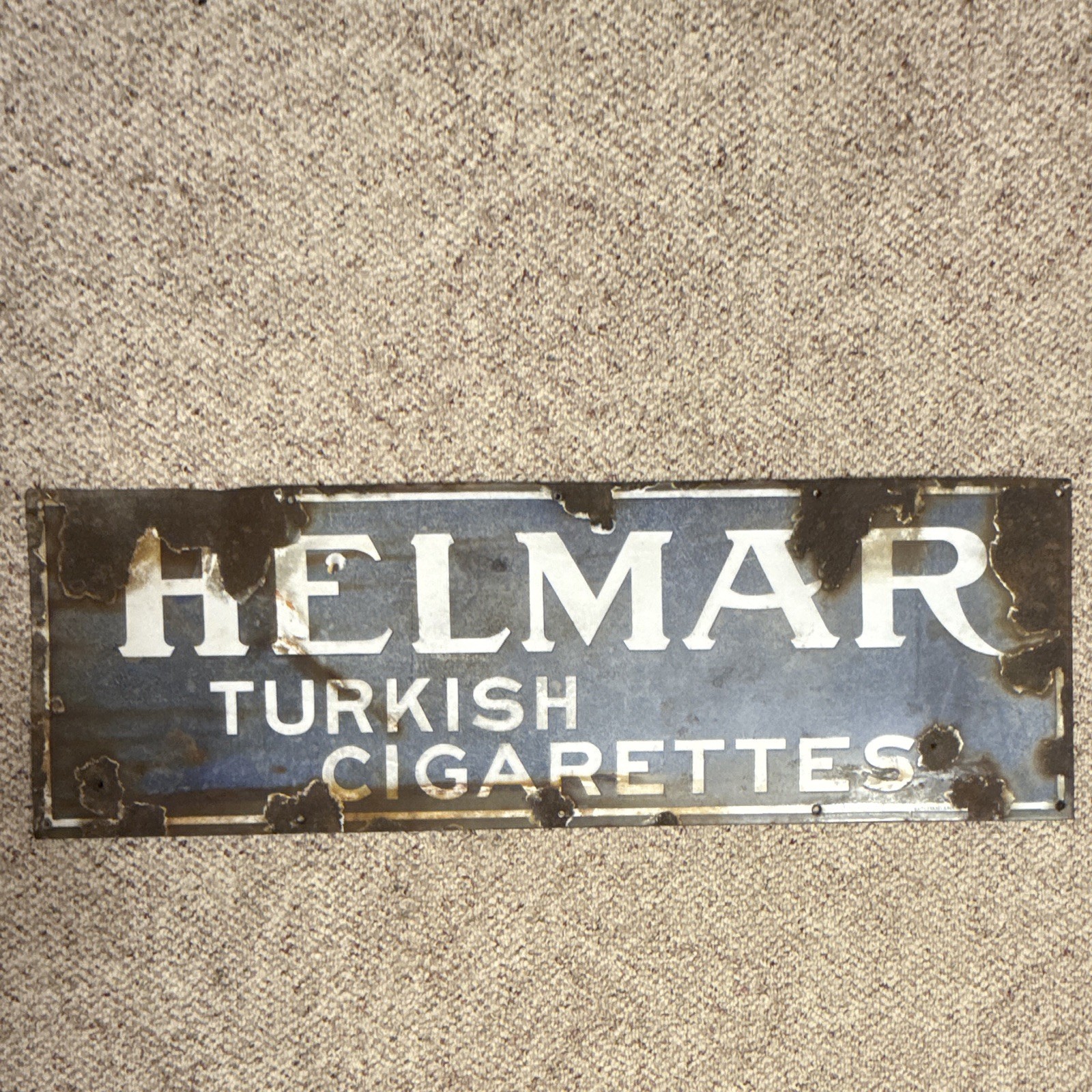 Antique 1920s Helmar Turkish Cigarettes Porcelain Sign 36” Balto Enamel Tobacco