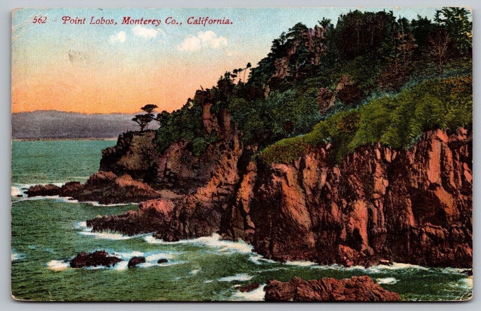 Monterey County California Point Lobos Scenic Landmark DB Cancel WOB Postcard