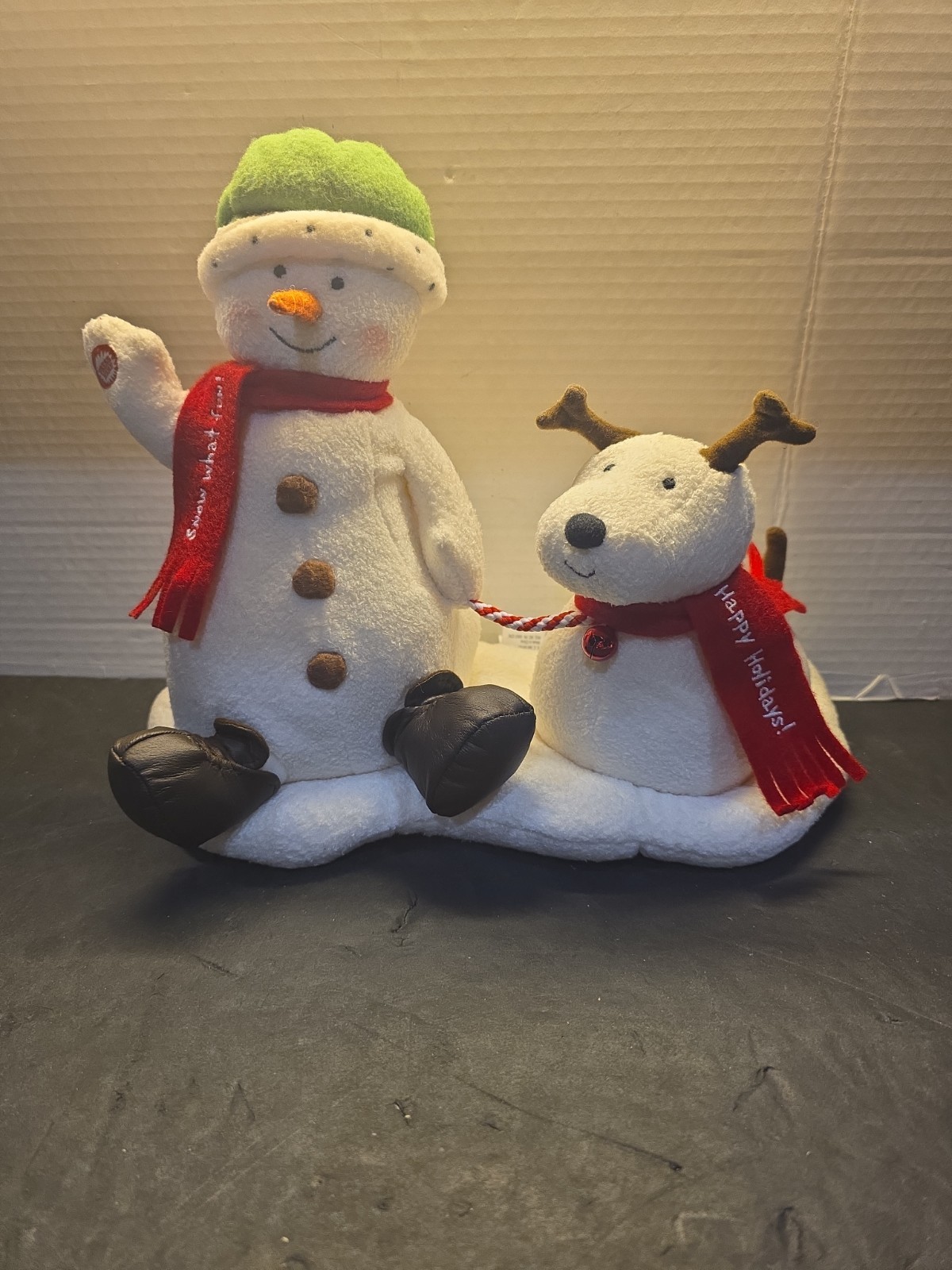 Hallmark Animated JINGLE PALS Singing & Dancing Snowman and Dog 2004 WORKING