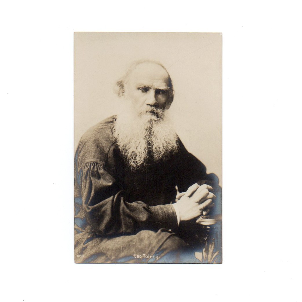 C19th Vintage Postcard | Russian Writer Leo Tolstoy Portrait Photocard