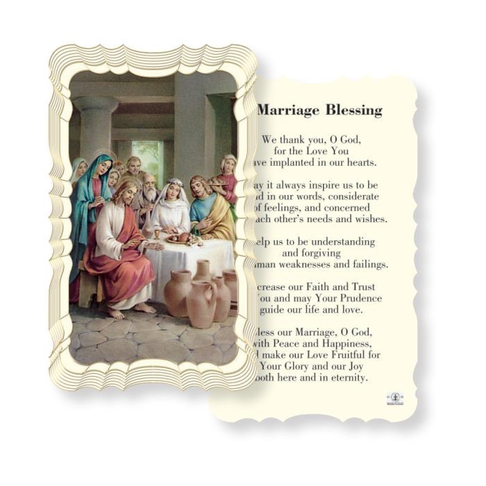 Wedding at Canaan (A Marriage Blessing on back)  - Scallop Paperstock Holy Card