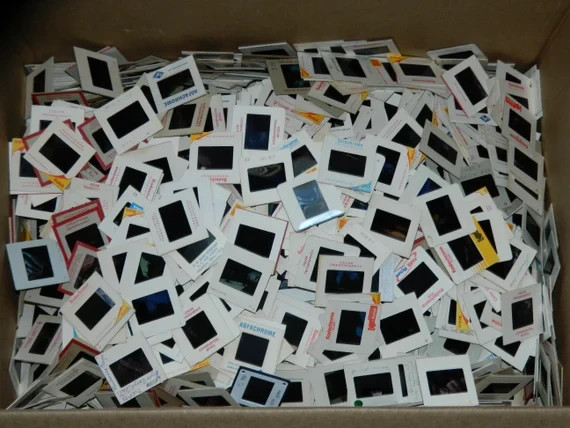Lot of 100 VTG 35mm Photo Slides 40's-80's Random Amateur Film Slides