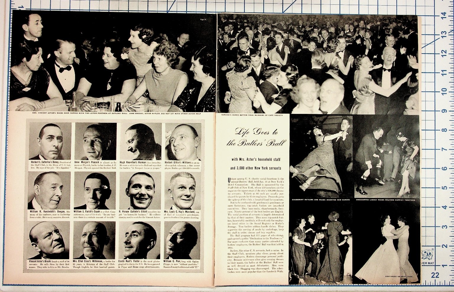 1930s Magazine Article: Life Goes to the Butlers' Ball NYC Social History