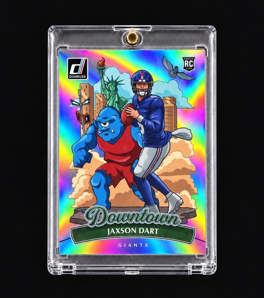 JAXSON DART ROOKIE DOWNTOWN 2025 DONRUSS TRUE DOWNTOWN RARE Jumbo RC GIANTS