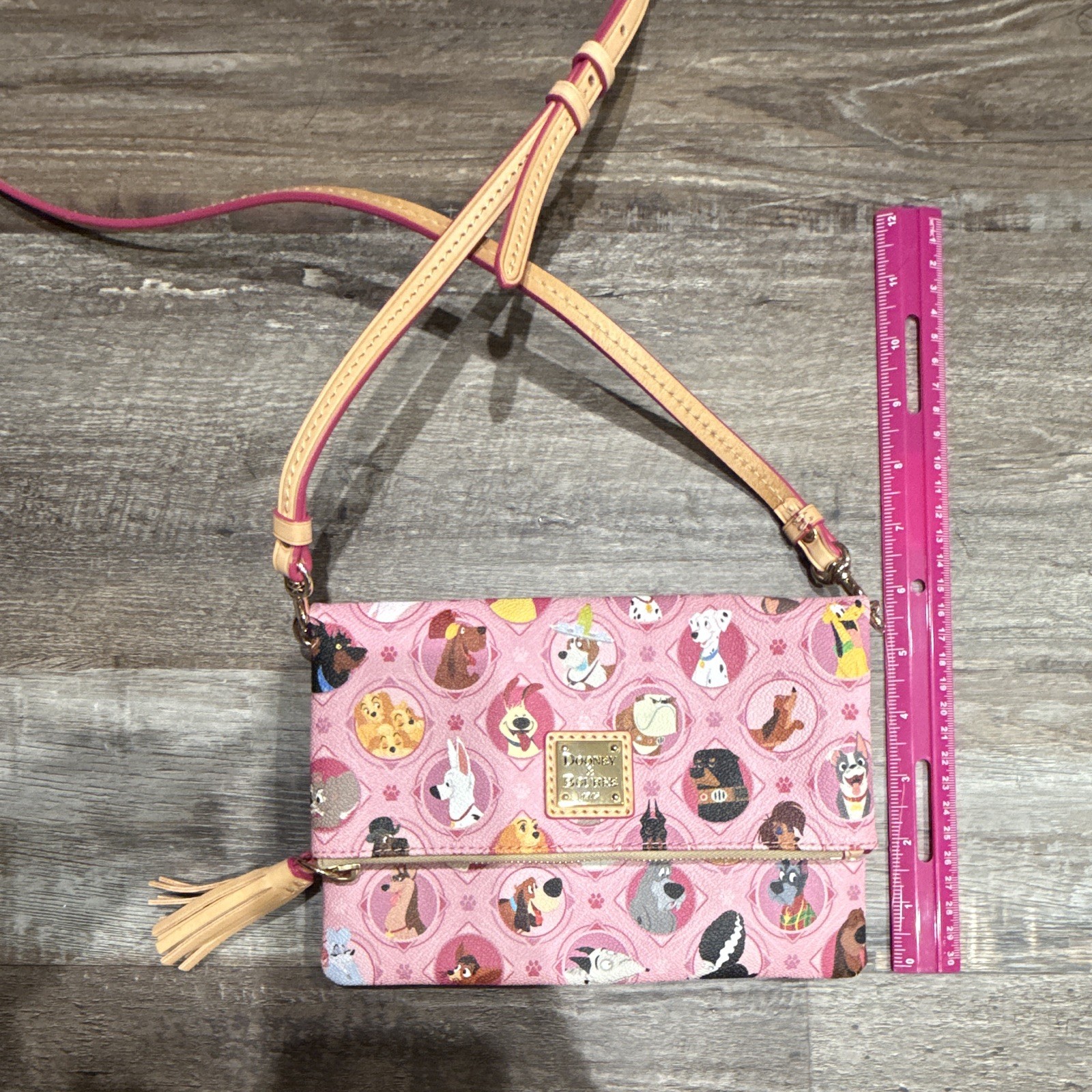 Dooney & Bourke Disney Dogs Small Pink Multicolor Crossbody Purse Bag